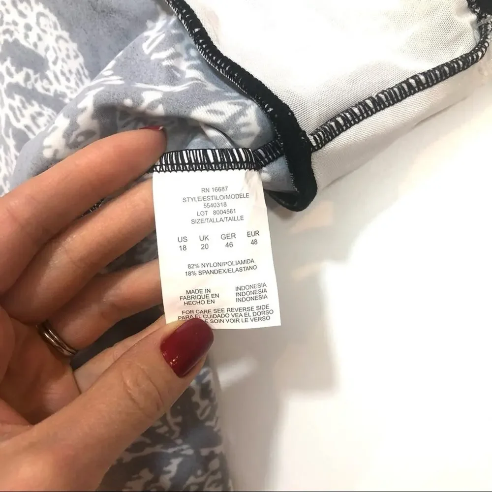 Swim solution leaves underwire tankini swim top
